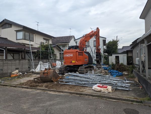 富山の解体工事現場